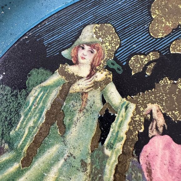 Vintage Art Deco Dancing In The Garden Tin Tray - Picture 5 of 9